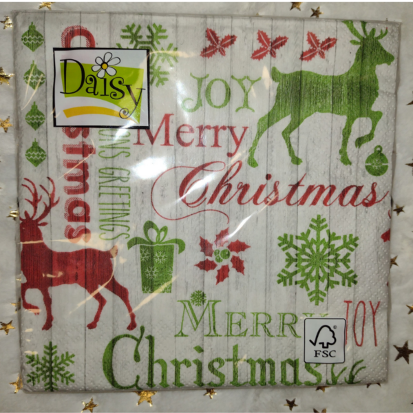 Vianočne servítky Merry Christmas 33x33cm 20ks