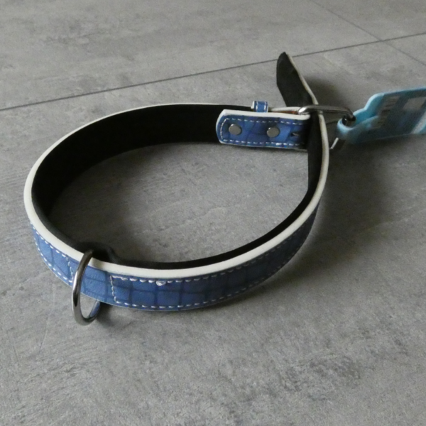 Obojok pre psov modrý s mäkkou podšívkou 420x20mm