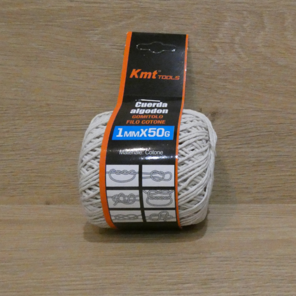 Bavlnená šnúra, Macrame, kremová - 1mm x 50g