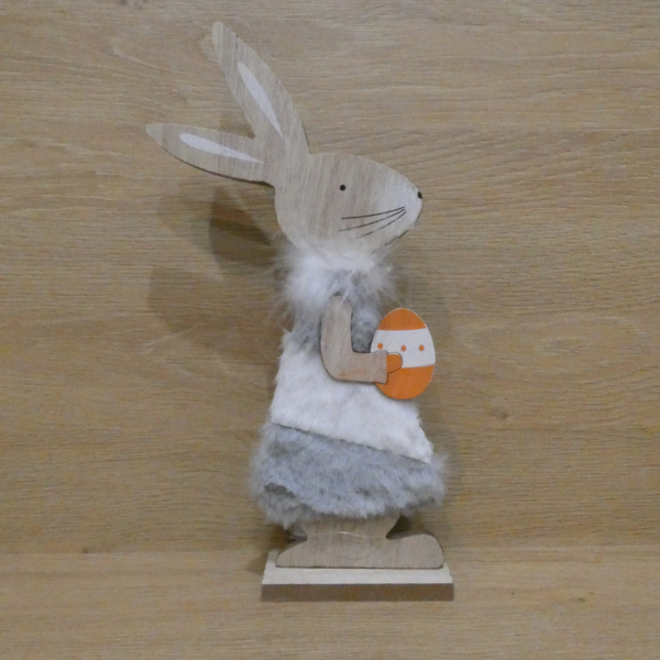 Dekorácia, veľkonočná Zajačica, drevená - 13x4,5x30cm