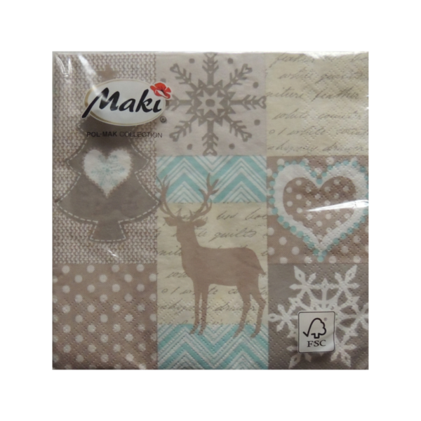 Servítky Christmas 1 vhodné na decoupage cena za 1 ks