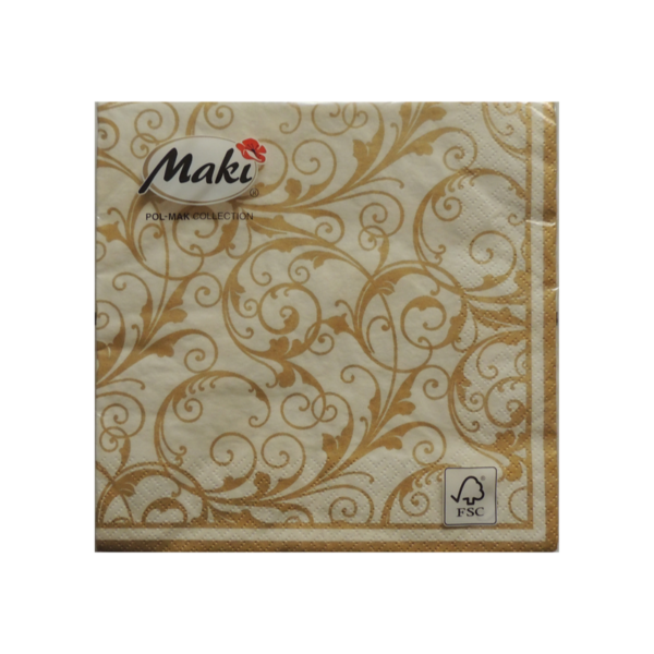 Servítky Gold ornaments vhodné na decoupage cena za 1 ks