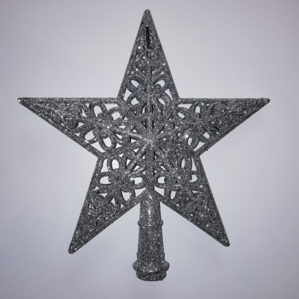 Vianočná hviezda, strieborna 21cm
