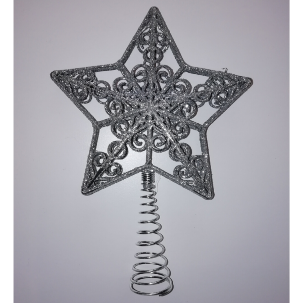 Vianočná hviezda, strieborná 20cm