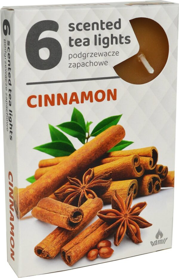 Admit Vonné čajové sviečky Cinnamon - 6ks